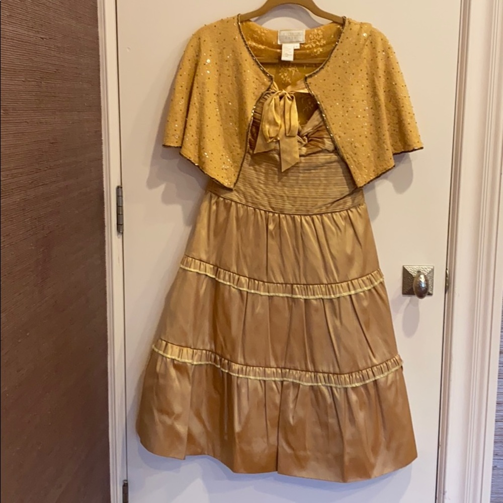 Victoria Royal Ltd Gold Dress with Cape